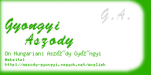 gyongyi aszody business card